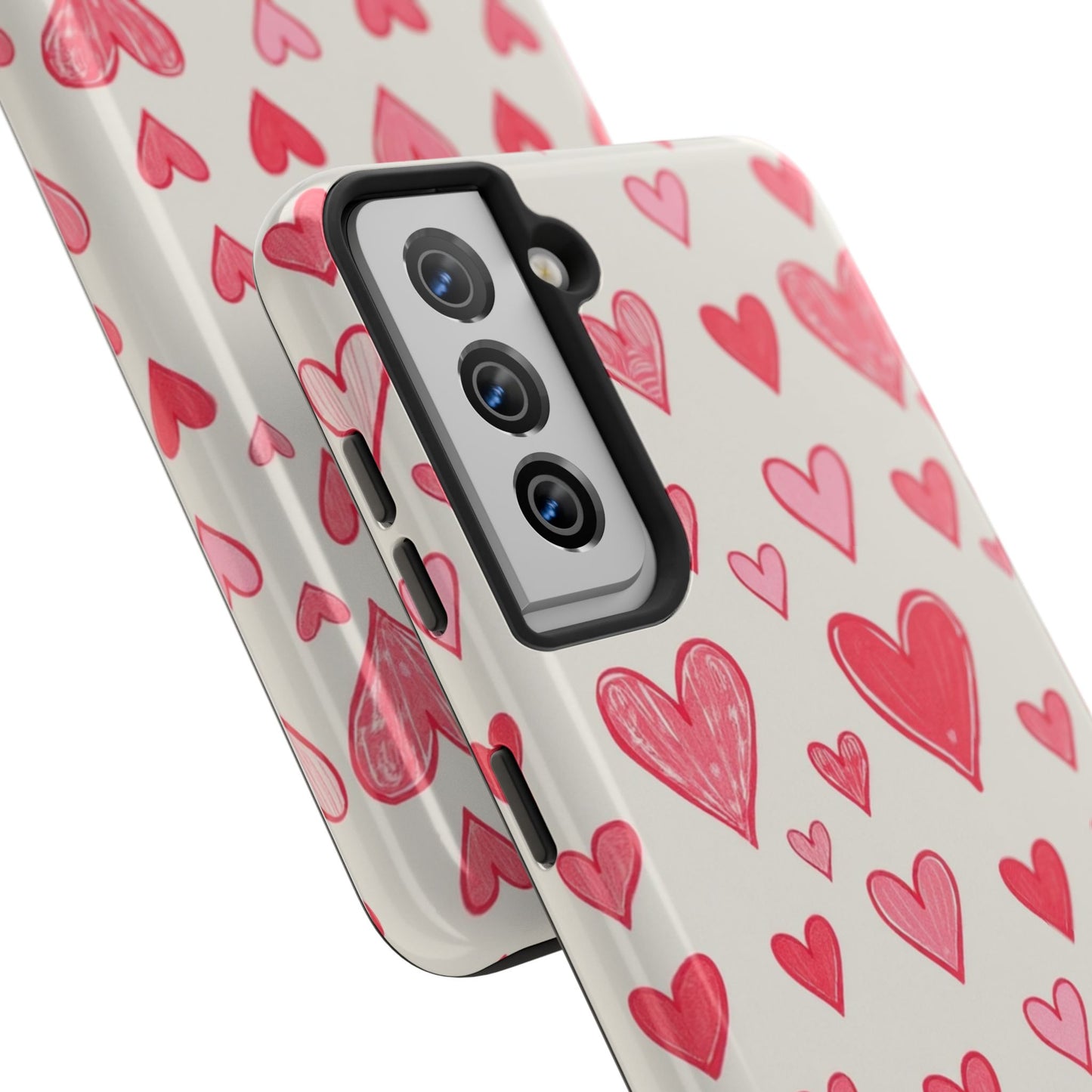 Heart Pattern Tough Phone Case - Cute and Stylish Protection