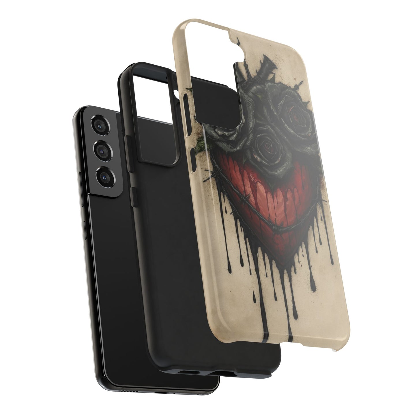 Gothic Heart Phone Case with Roses - Tough & Durable Design