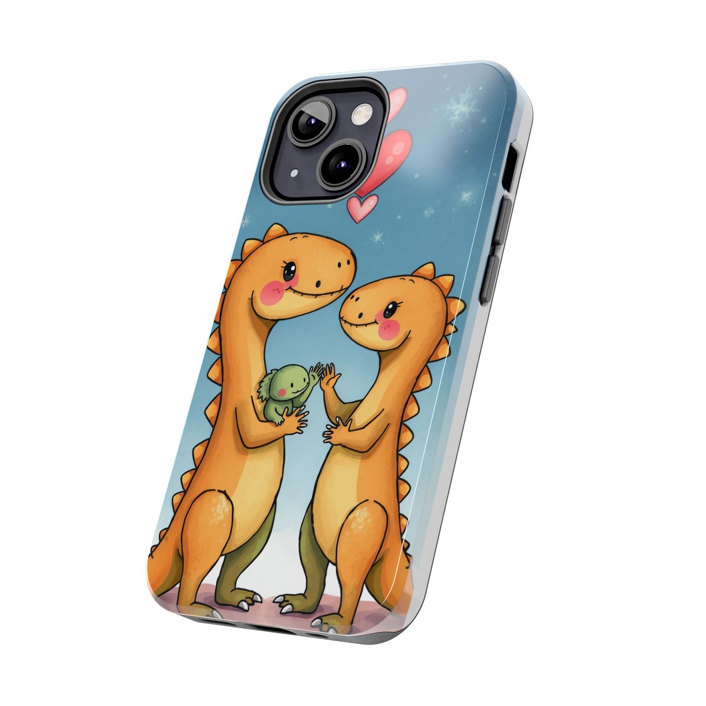 Dino Love Tough Phone Case - Cute & Durable Design for Kids & Parents