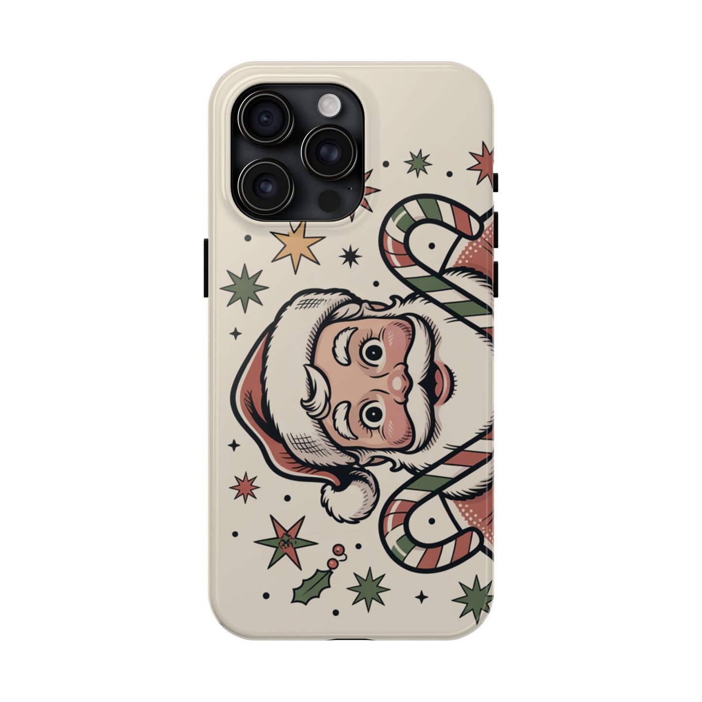 Retro Santa Tough Phone Case - Festive Holiday Design