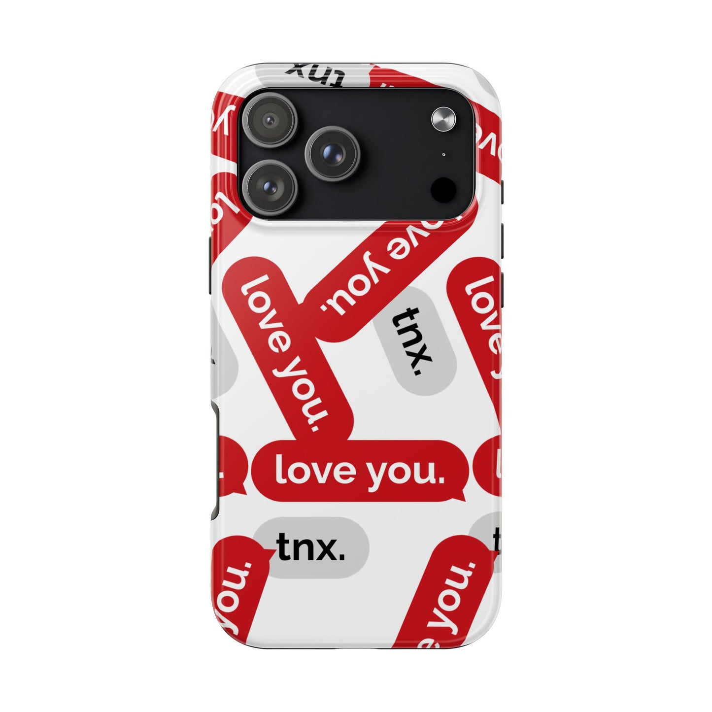 Love You&Tnx Tough Phone Case - Stylish and Protective for iPhone