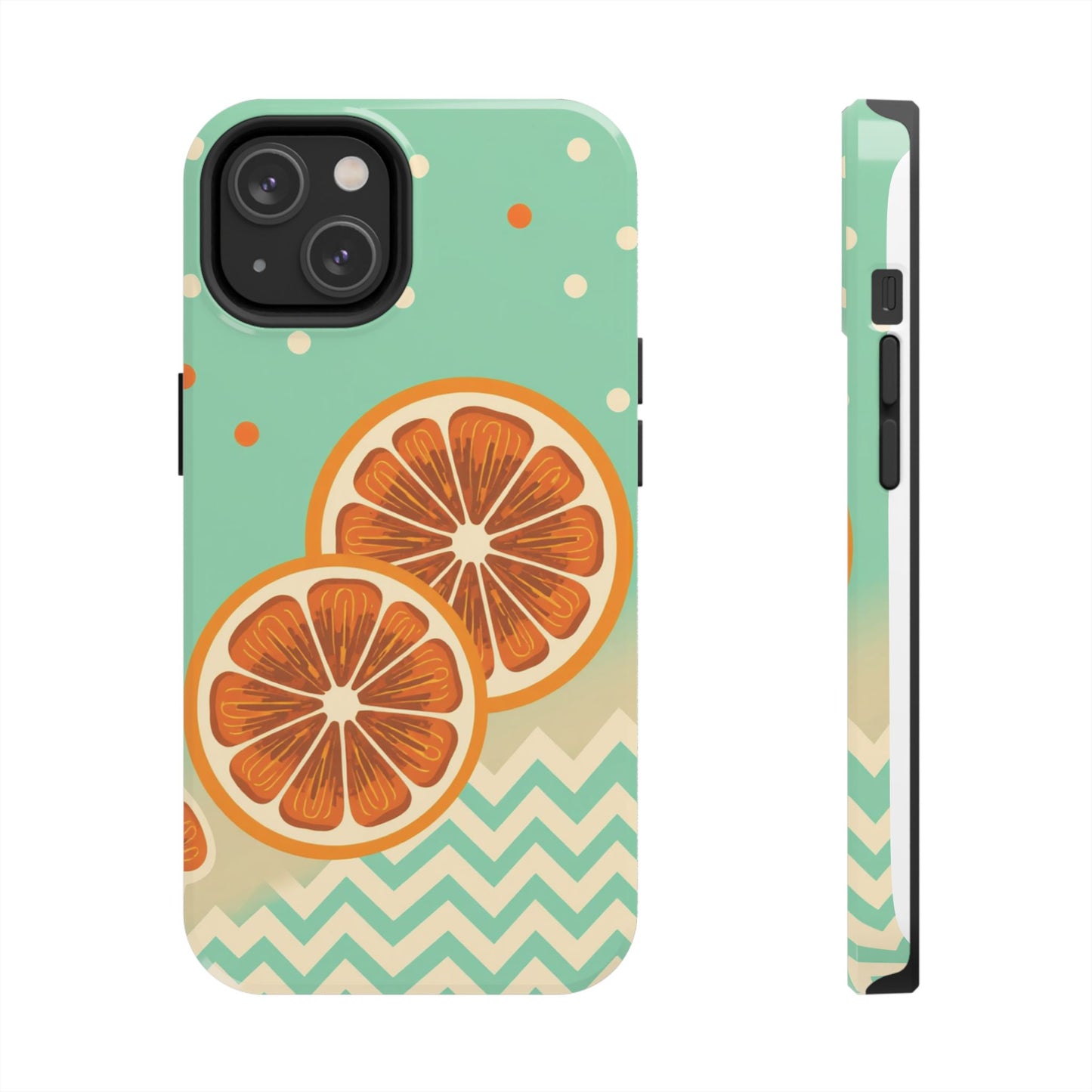Citrus Vibe Tough Phone Case - Fun Orange Slice Design