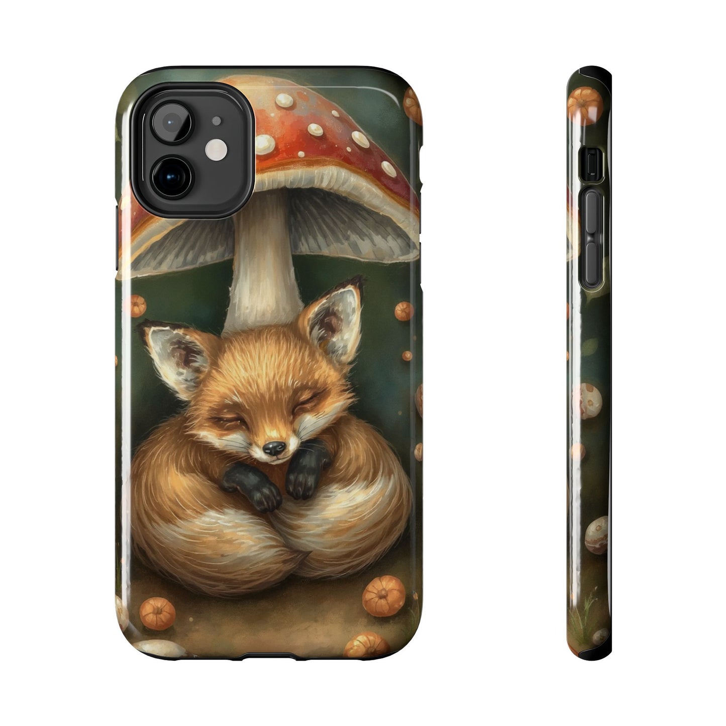 Cute Fox & Mushroom Phone Case - Tough Protective Cover