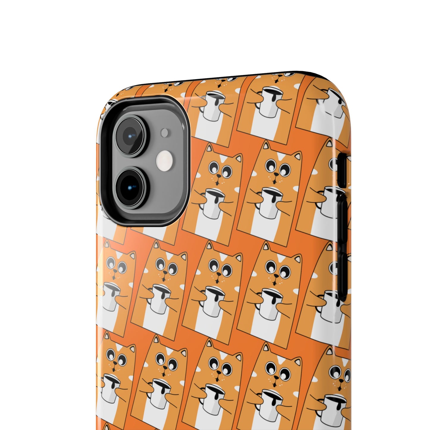 Coffee Cat Tough Phone Case – Durable, Fun, Perfect for Pet Lovers - for iPhone
