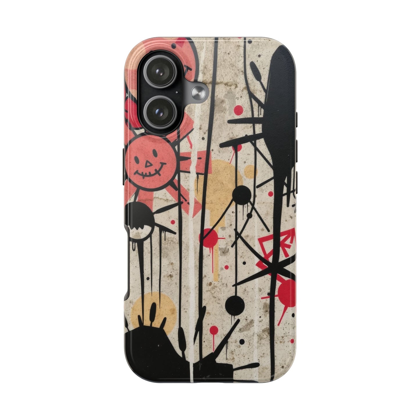 Artistic Tough Phone Case - Abstract Fun Grafitti Design for Protective Style - for iPhone