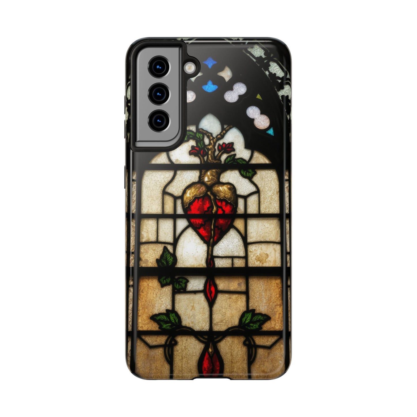 Stained Glass Heart Tough Phone Case - Unique Design for Protection & Style