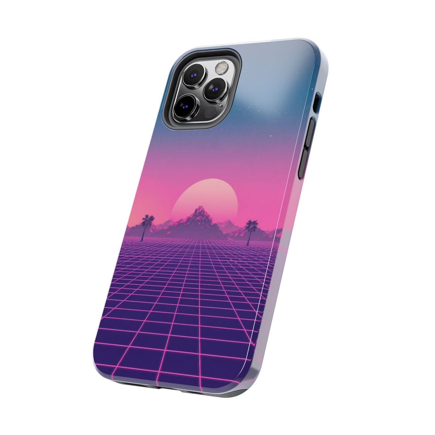 Retro Aesthetic Tough Phone Case - Vibrant Sunset Design
