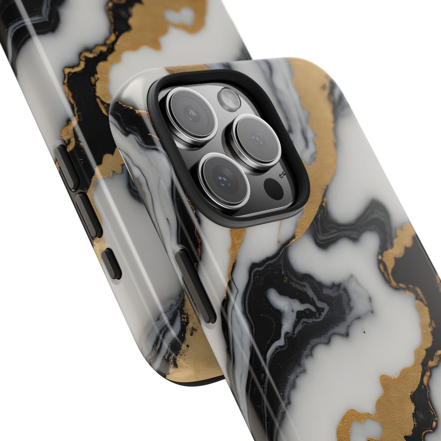 Elegant Gold Marble Tough Phone Case - Stylish Protection for Your iPhone
