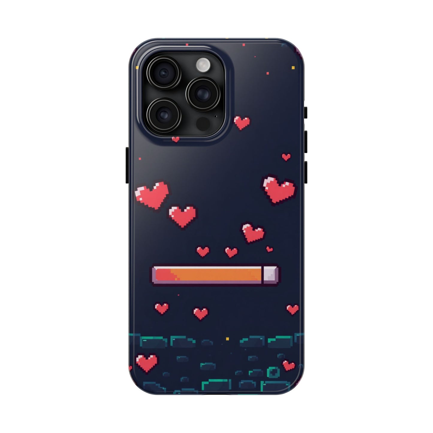 Pixel Heart Tough Phone Case - Retro Gamer Style for Valentine's Day