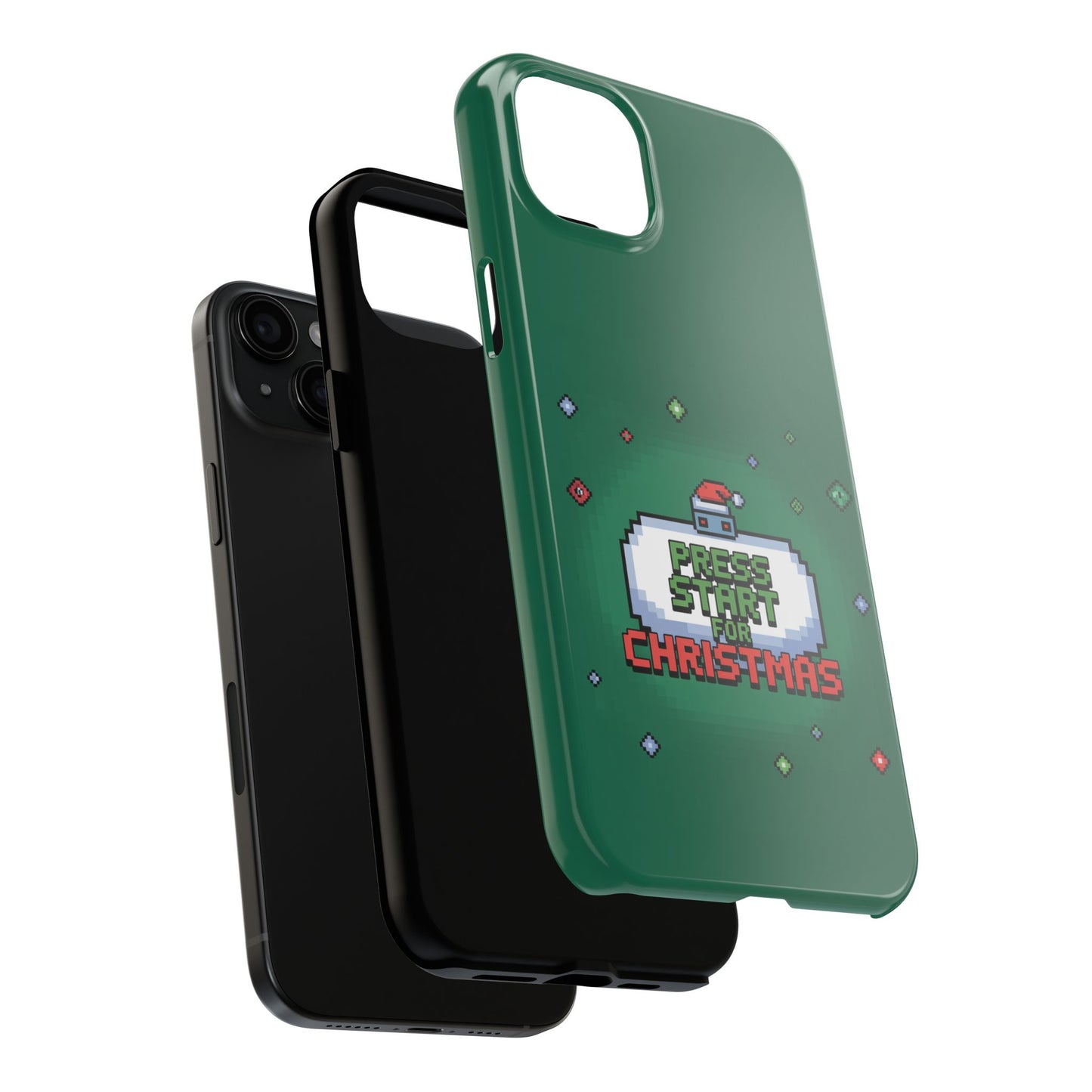 Christmas Pixel Gaming Phone Case - Press Start for Christmas Design