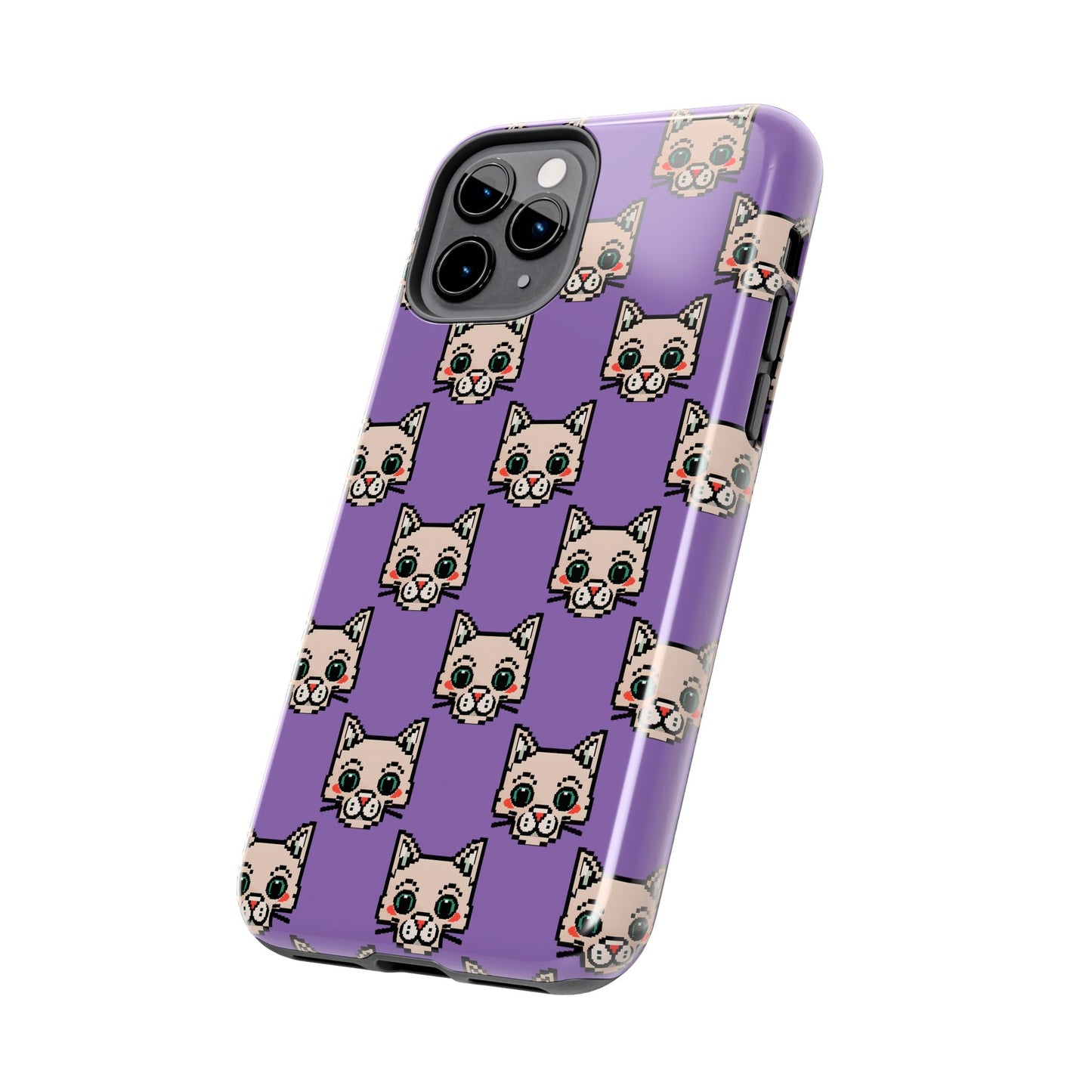 Cute Pixel Cat Tough Phone Case – Fun and Durable Protection for Cat Lovers - for iPhone