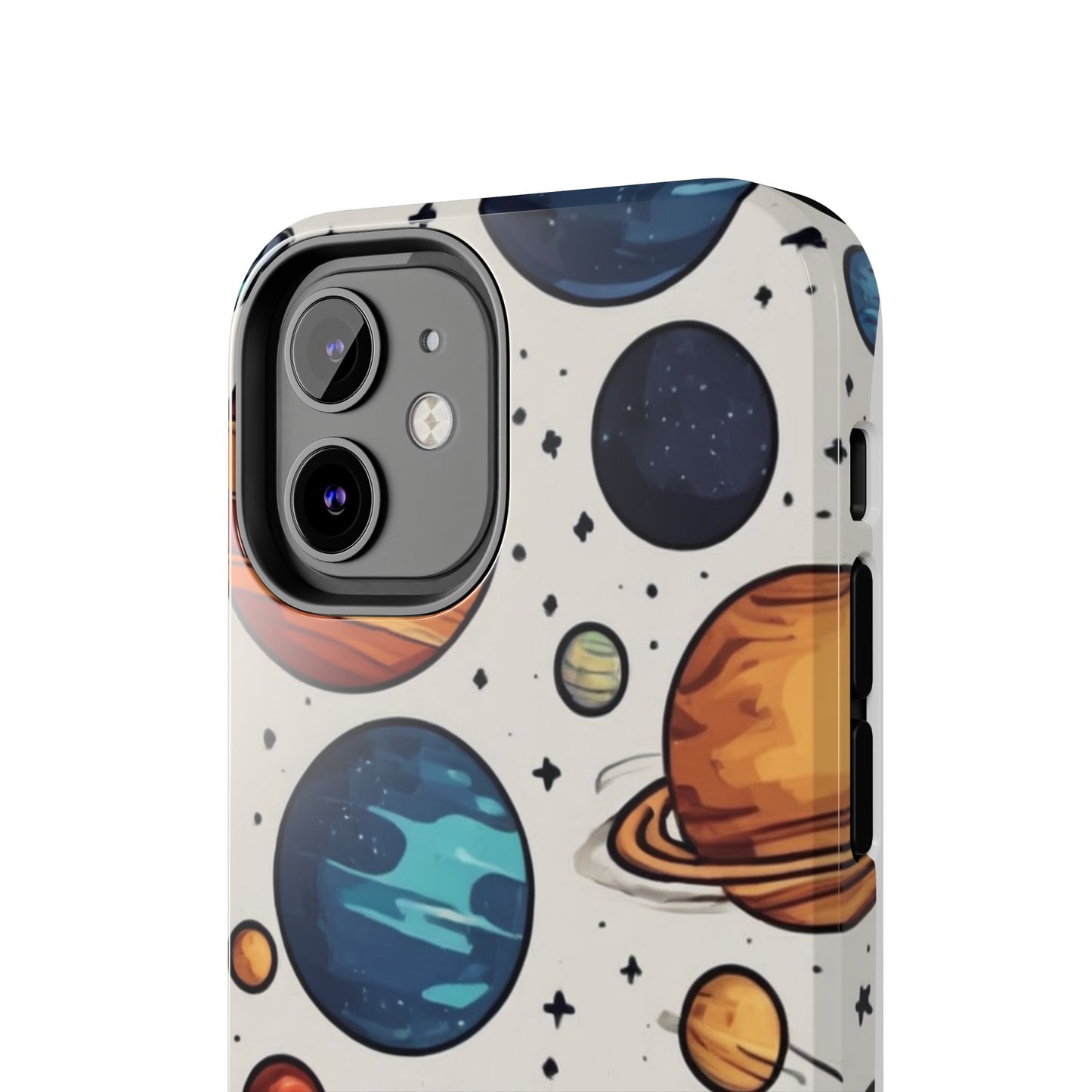 Cosmic Galaxy Tough Phone Case - Planetary Cartoon Design - for iPhone