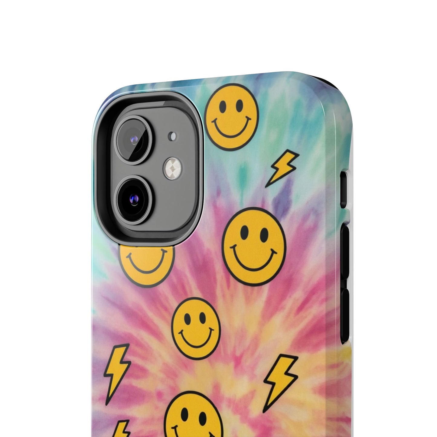 Colorful Smiley Lightning Tough Phone Case - Fun & Durable