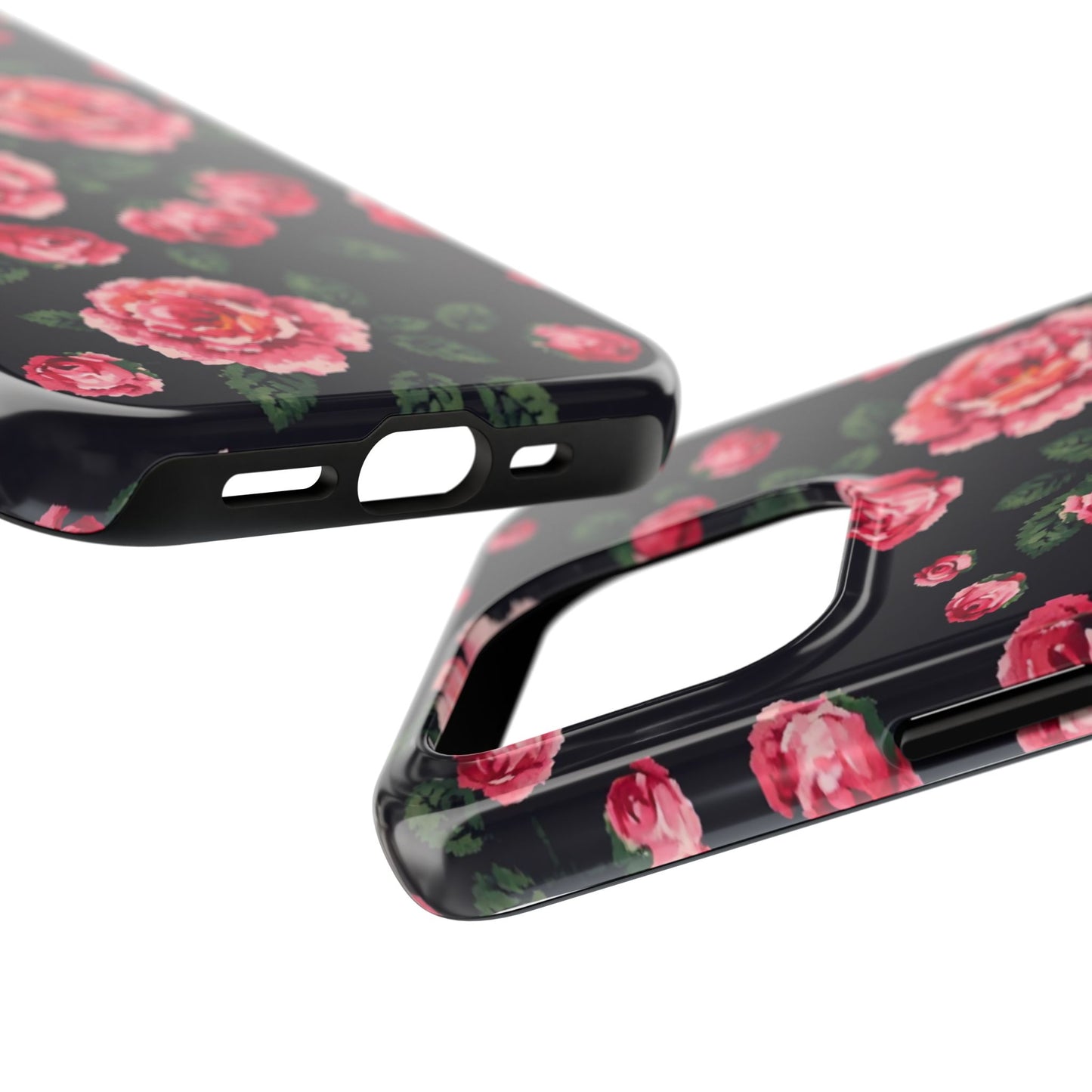 Pixelated Floral Tough Phone Case - Elegant Rose Design for Protection & Style - for iPhone