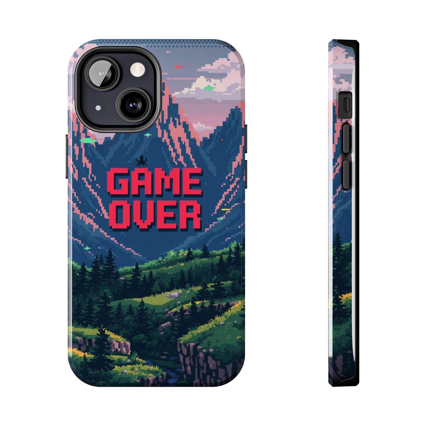 Pixel Art Tough Phone Case - 'Game Over' Design for Gamers