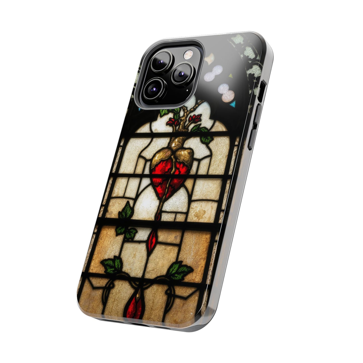 Stained Glass Heart Tough Phone Case - Unique Design for Protection & Style