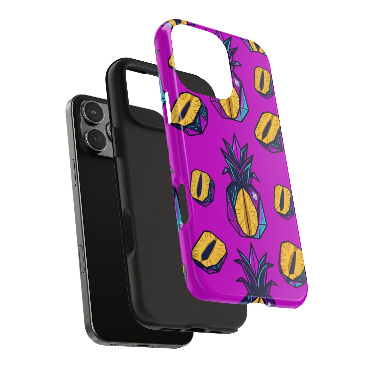Cyberpunk Origami Pineapple iPhone Case