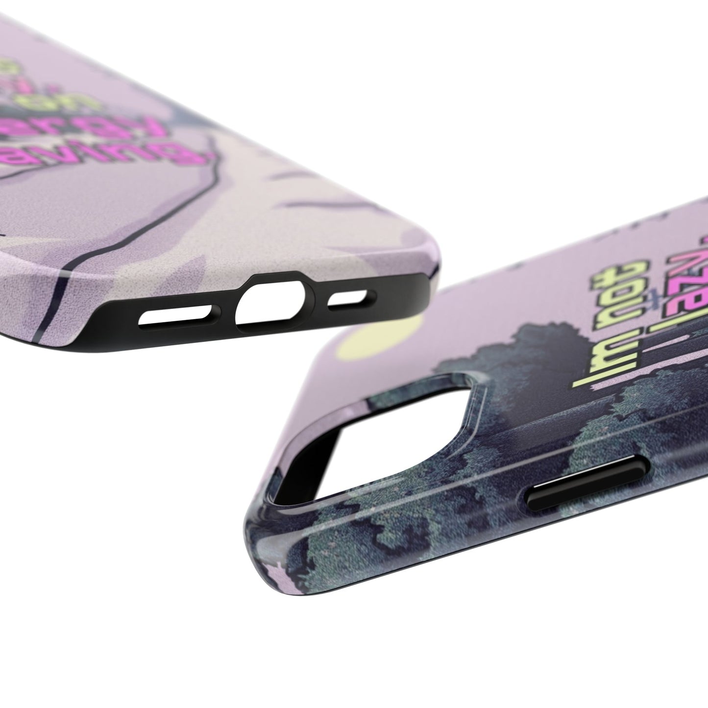 Humorous Tough Phone Case – "I'm Not Lazy, I'm On Energy Saving"