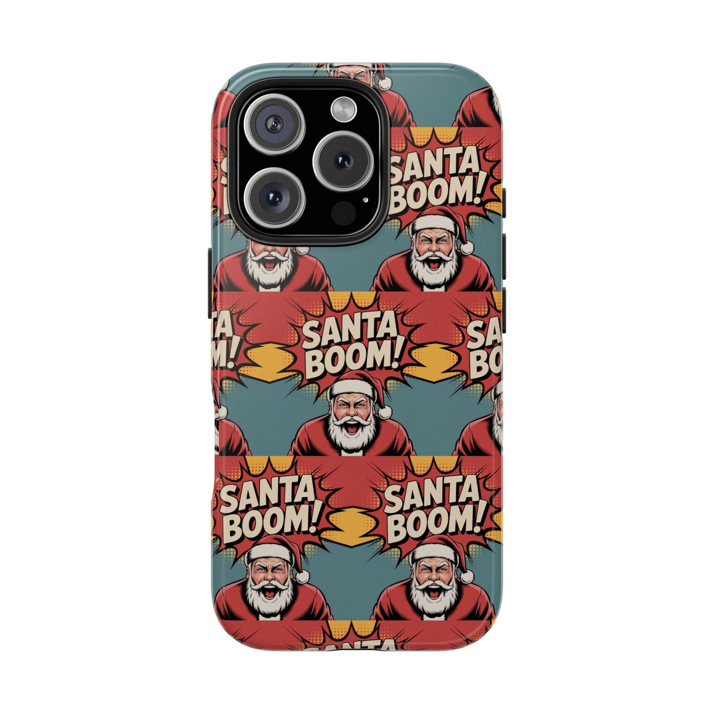 Festive Santa Boom Pattern Tough Phone Case