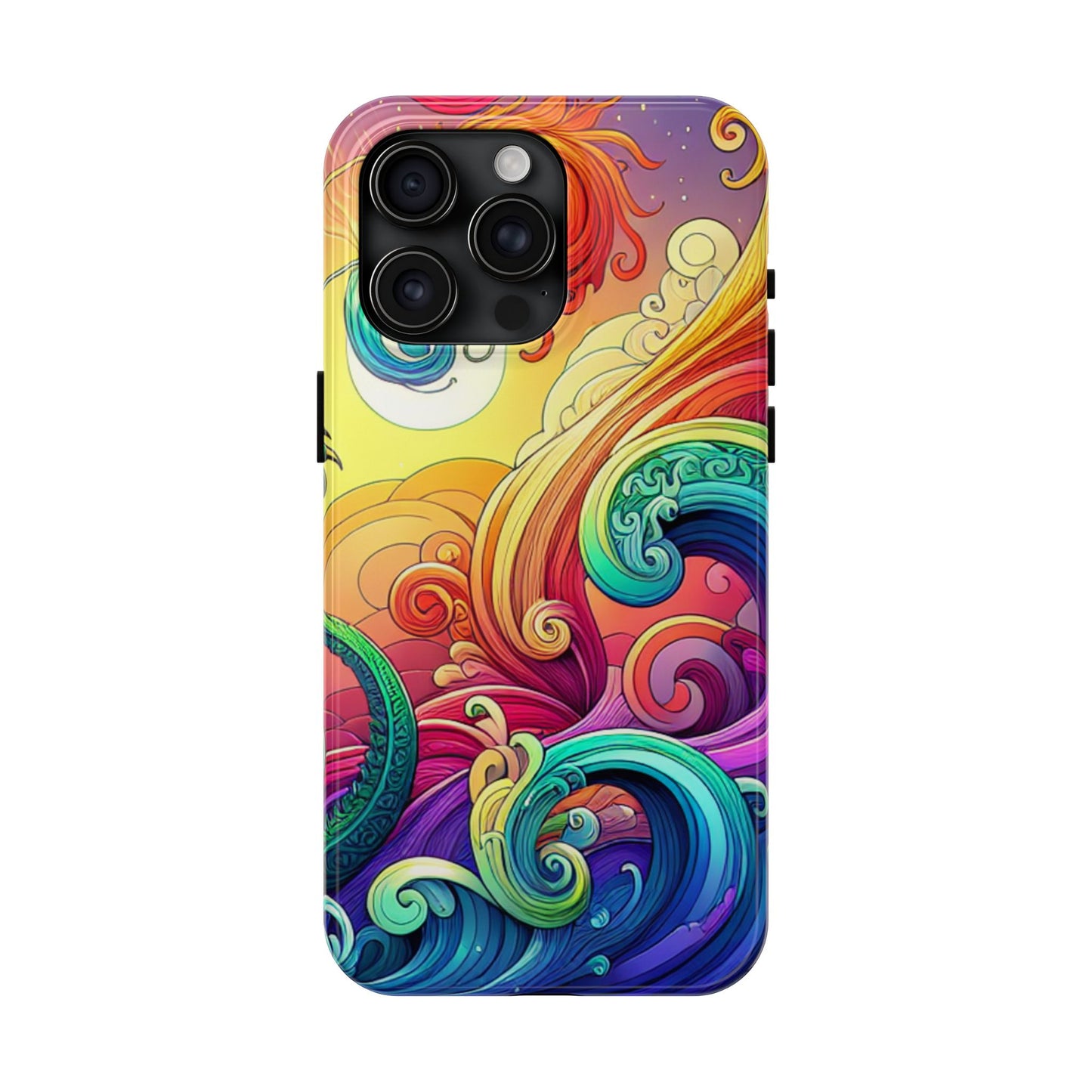 Fantasy Ocean Waves Tough Phone Case - Colorful Protective Cover - for iPhone