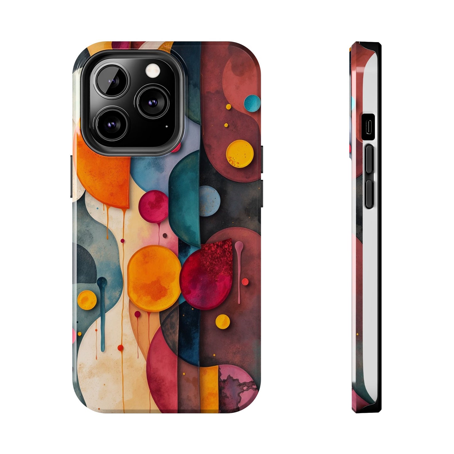 Artistic Tough Phone Cases - Colorful Abstract Design for Trendy Protection - for iPhone