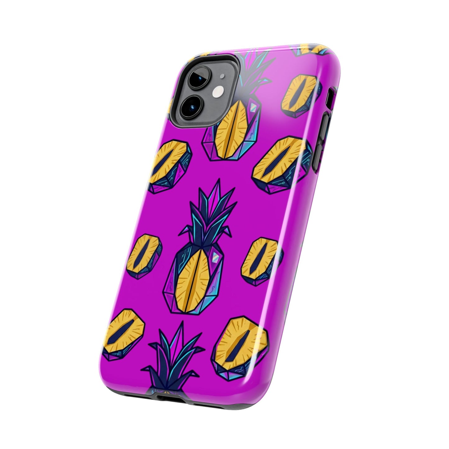 Cyberpunk Origami Pineapple iPhone Case