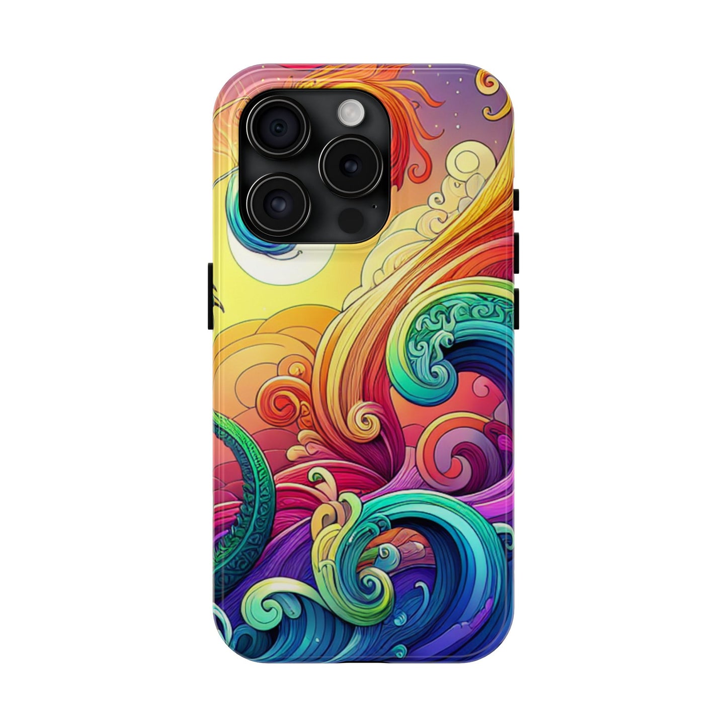 Fantasy Ocean Waves Tough Phone Case - Colorful Protective Cover - for iPhone
