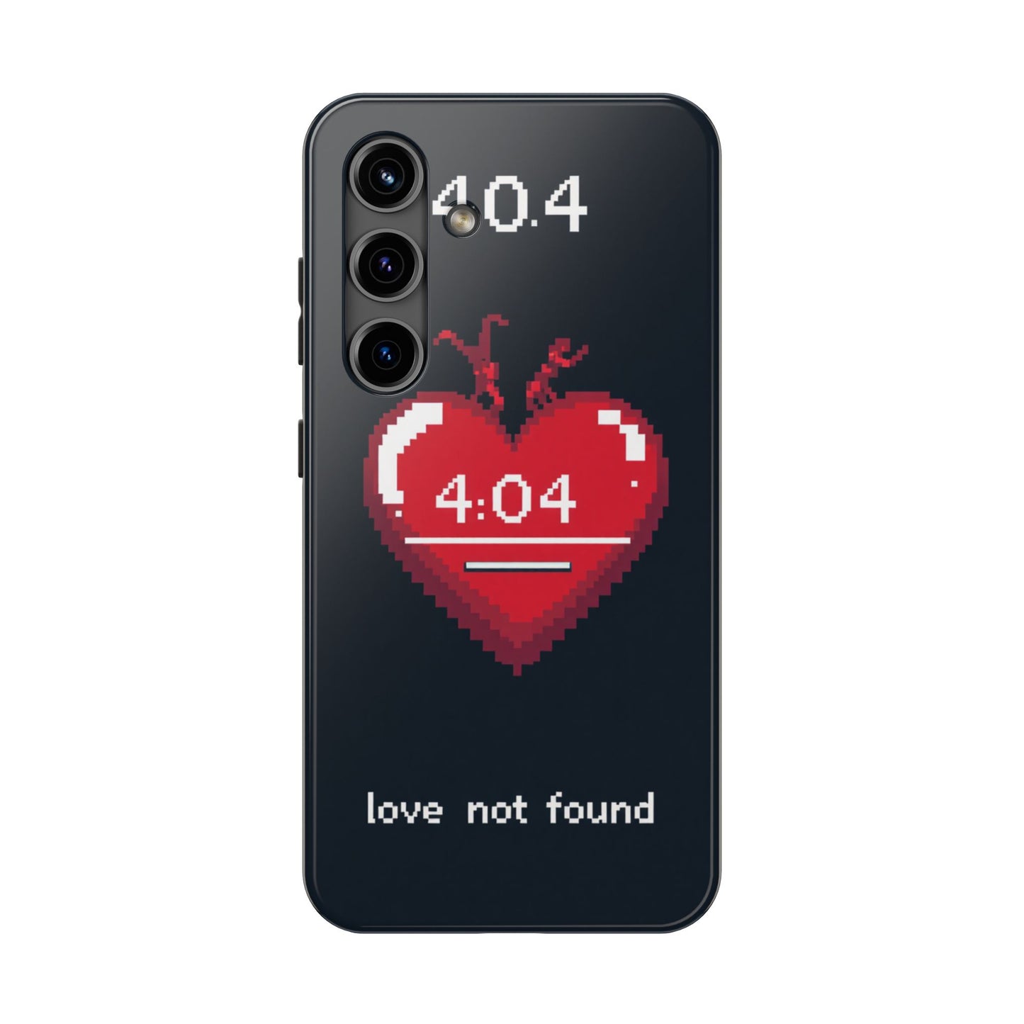 Vintage Pixel Heart Tough Phone Case - "404 Love Not Found" Design