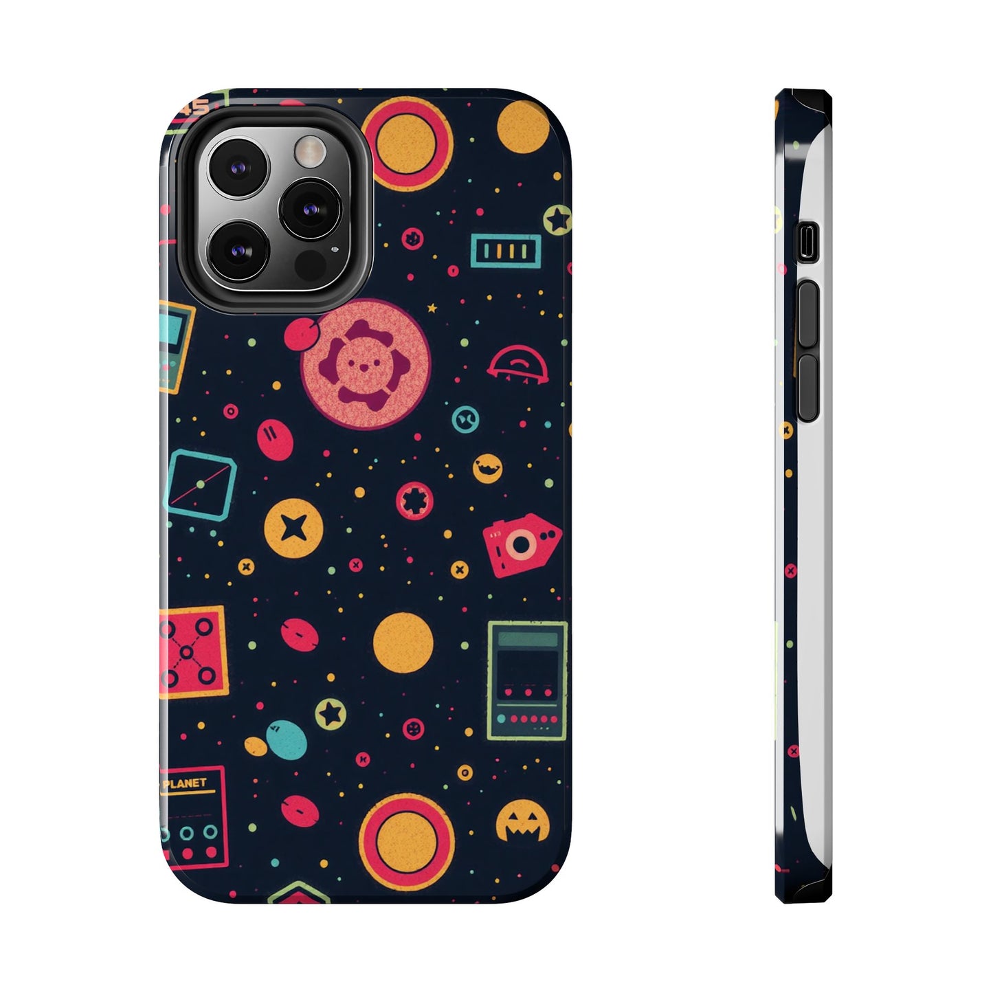 Colorful Space-Themed Tough Phone Case - Fun & Durable Protection for All Ages - for iPhone
