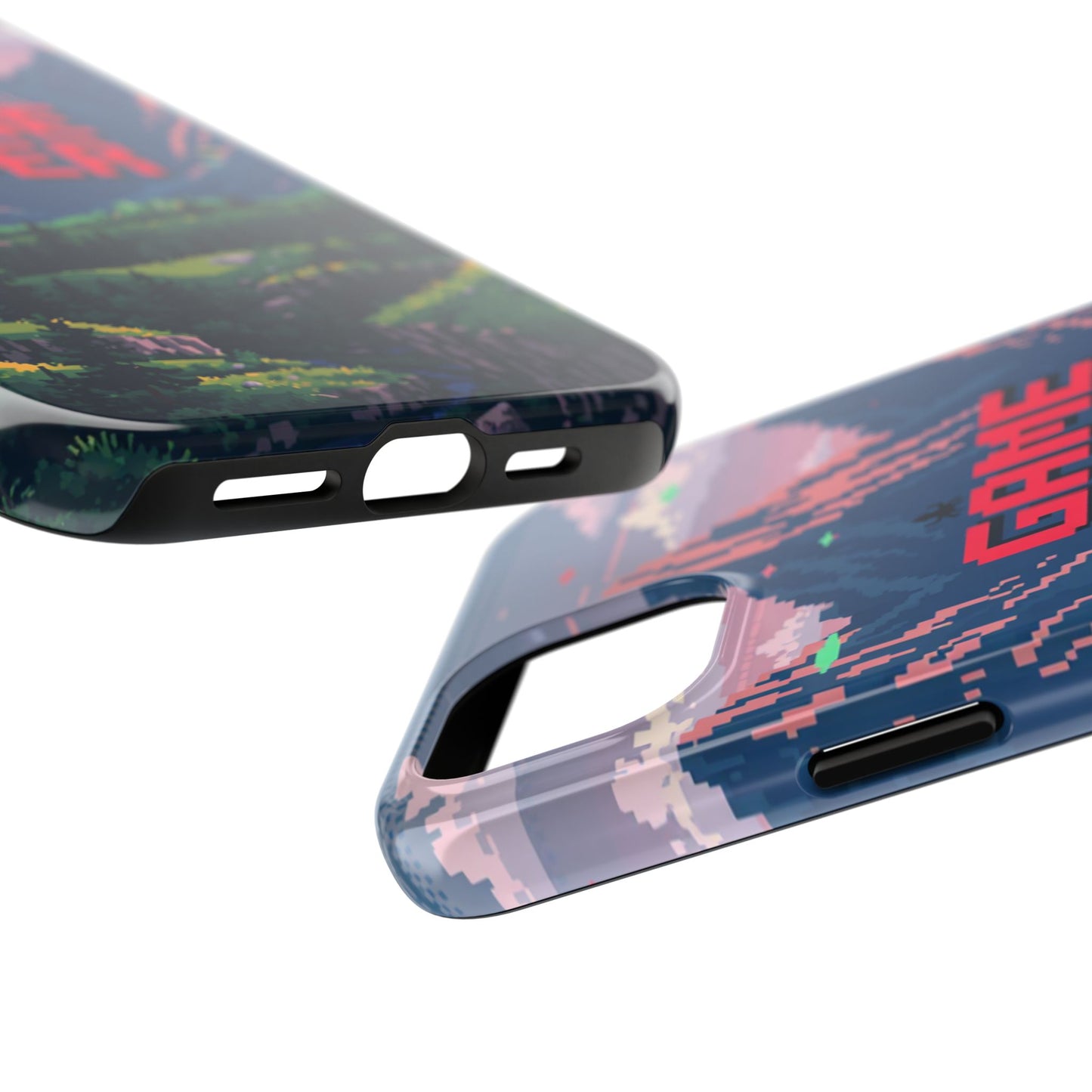 Pixel Art Tough Phone Case - 'Game Over' Design for Gamers