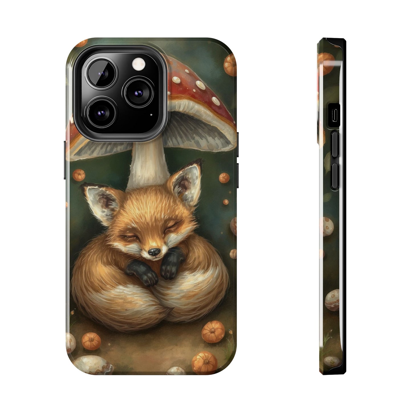 Cute Fox & Mushroom Phone Case - Tough Protective Cover