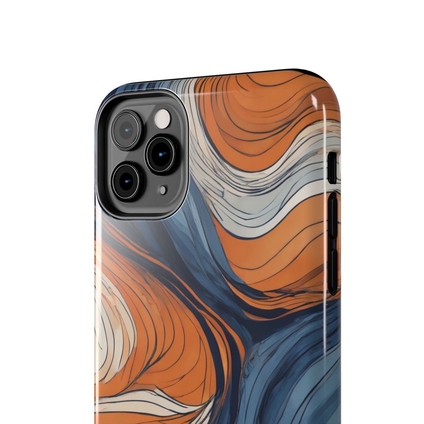 Artistic Tough Phone Case - Vibrant Abstract  Waves Design - for iPhone