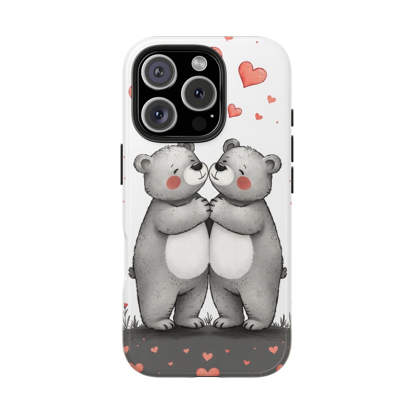 Cute Bear Love Tough Phone Case - Perfect for Valentine's Day & Couples