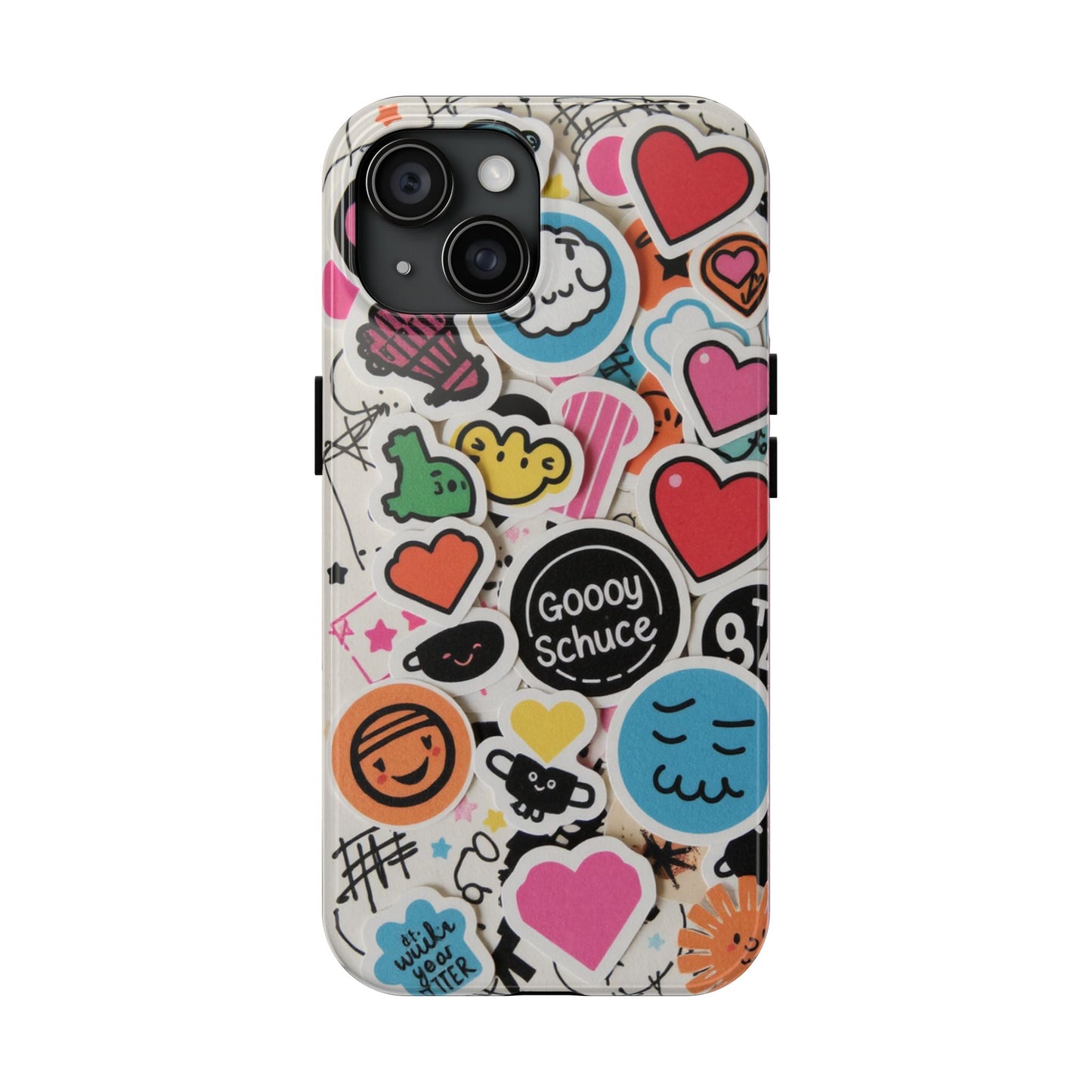 Colorful Stickers Phone Case - Fun & Trendy Tough Phone Cases