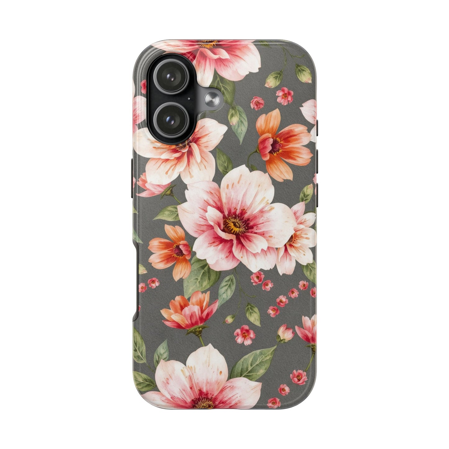 Floral Pink Tough Phone Case - Stylish & Durable Floral Design - for iPhone