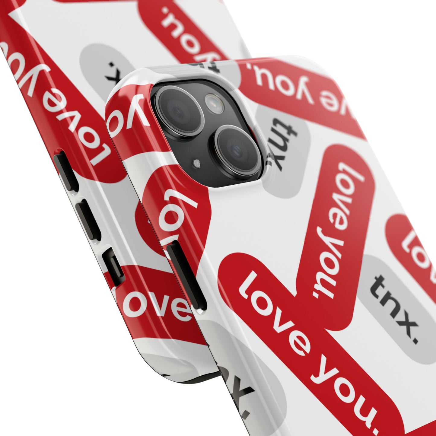 Love You&Tnx Tough Phone Case - Stylish and Protective for iPhone