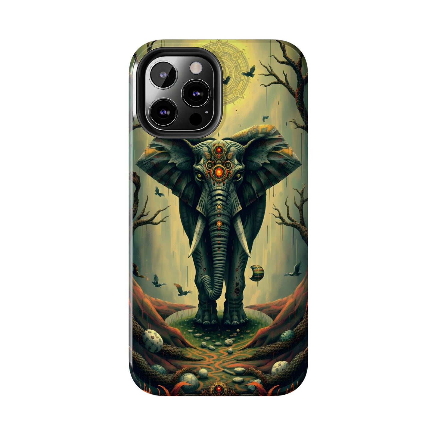 Mystical Forest Elephant Tough Phone Case | Vibrant Design for Nature Lovers - for iPhone