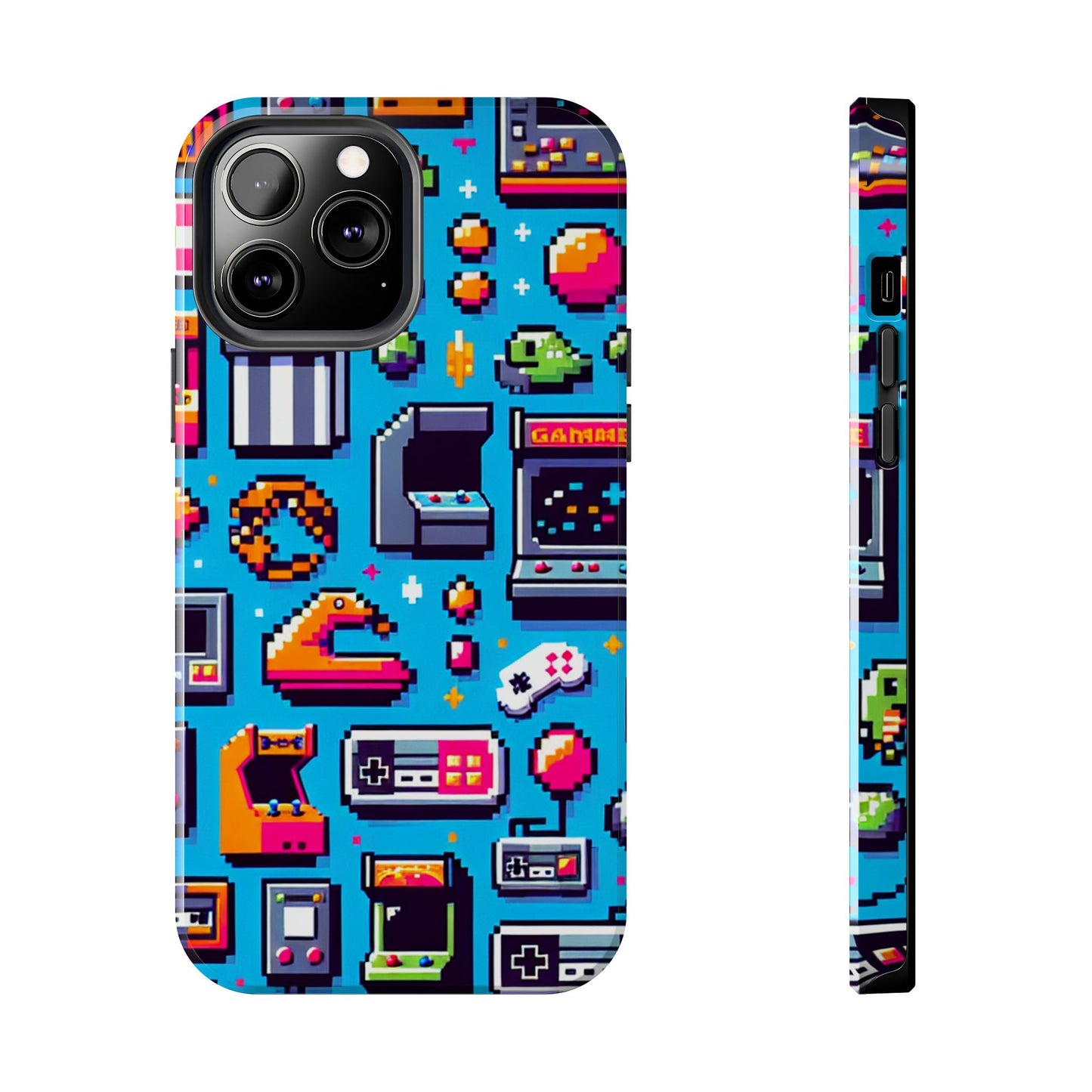 Retro Gaming Tough Phone Case - Pixel Art Design for Gamers - for iPhone