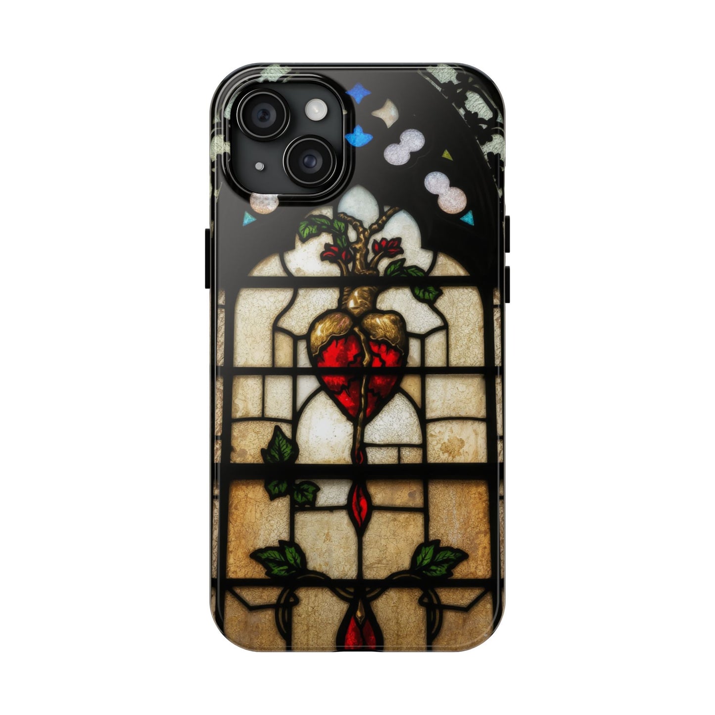 Stained Glass Heart Tough Phone Case - Unique Design for Protection & Style