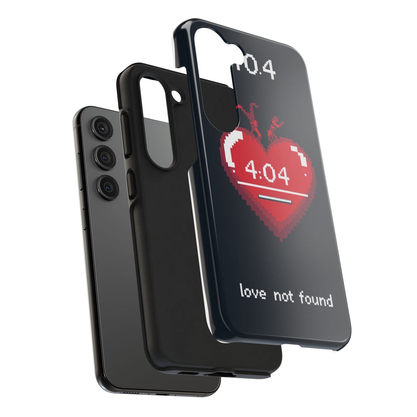 Vintage Pixel Heart Tough Phone Case - "404 Love Not Found" Design