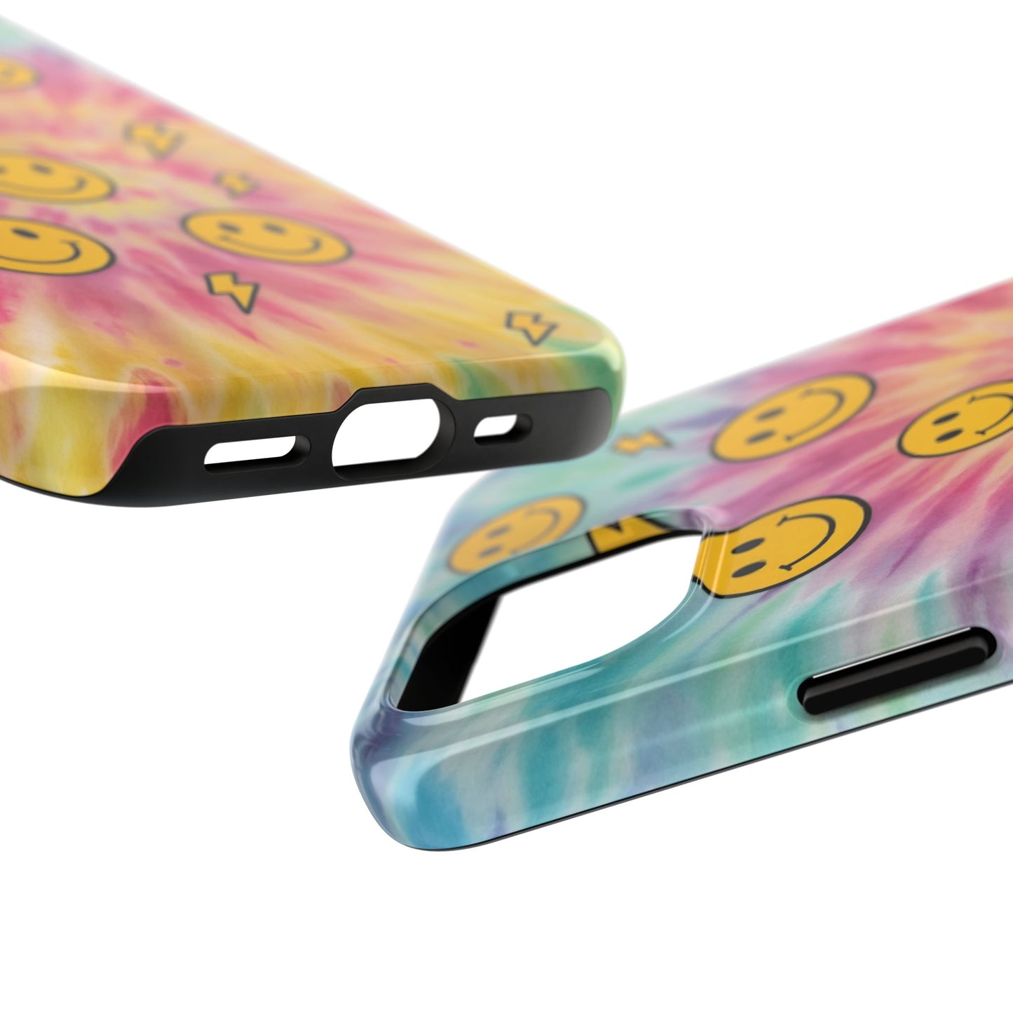 Colorful Smiley Lightning Tough Phone Case - Fun & Durable