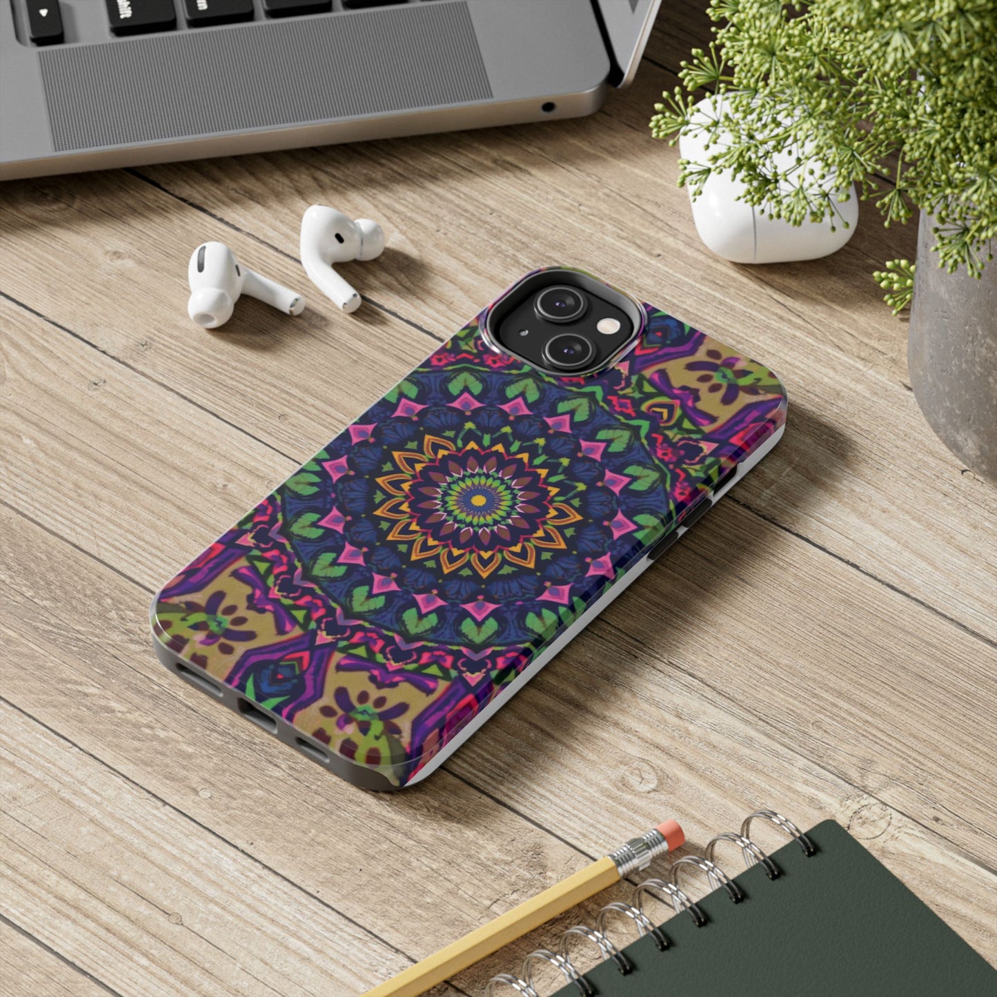 Vibrant Mandala Tough Phone Case - Colorful, Purple Fusion, Durable Protection for Your Device - for iPhone