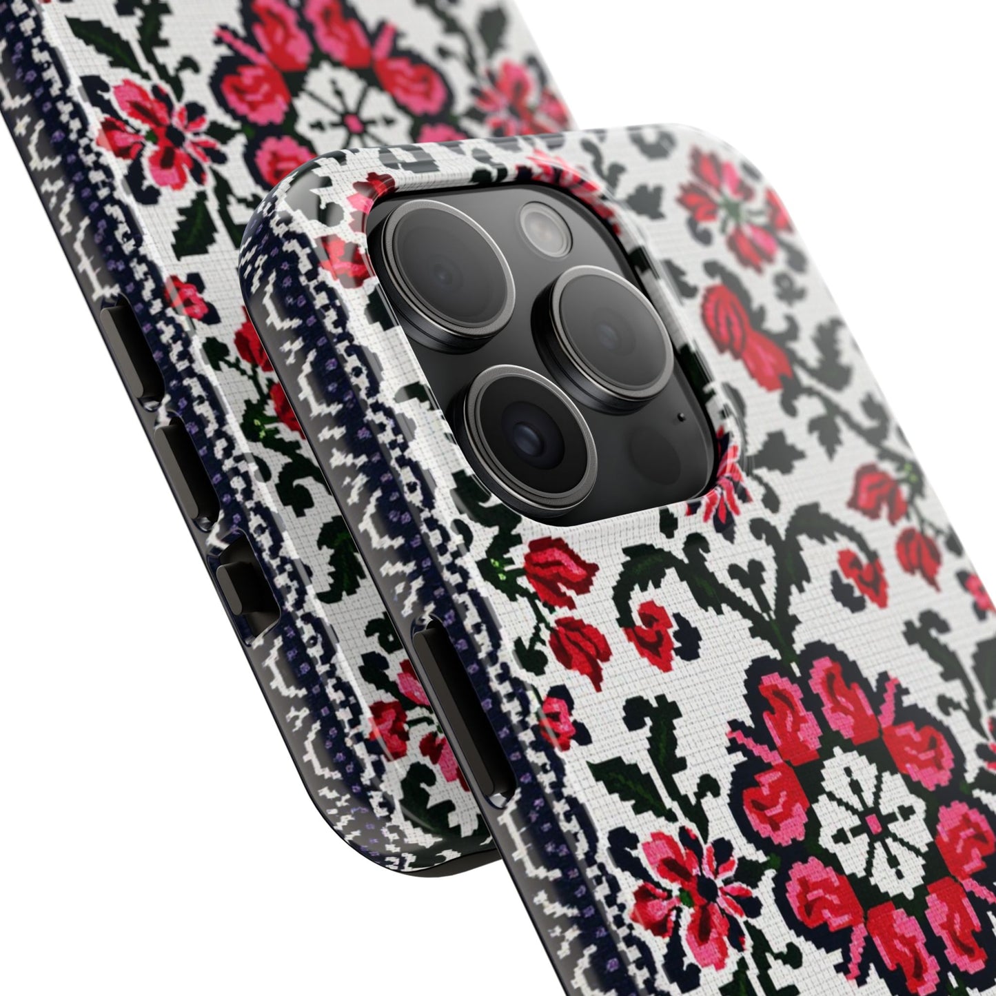Traditional Knit Floral Design | Tough Phone Case - Durable Protection for iPhone