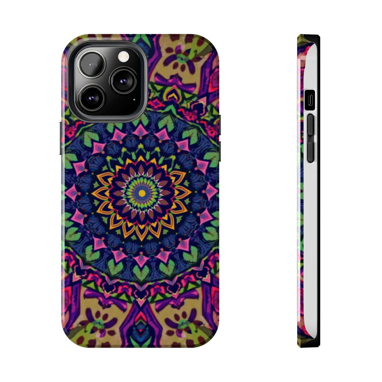 Vibrant Mandala Tough Phone Case - Colorful, Purple Fusion, Durable Protection for Your Device - for iPhone