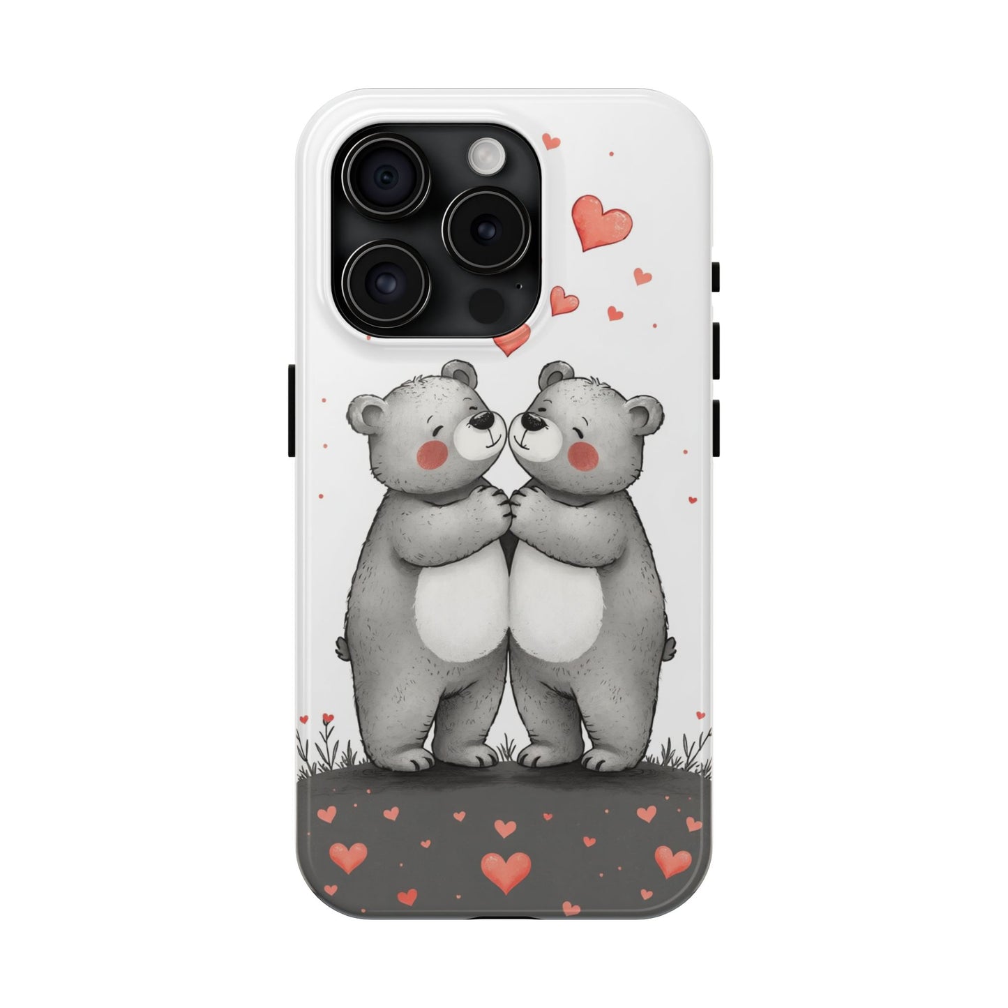 Cute Bear Love Tough Phone Case - Perfect for Valentine's Day & Couples