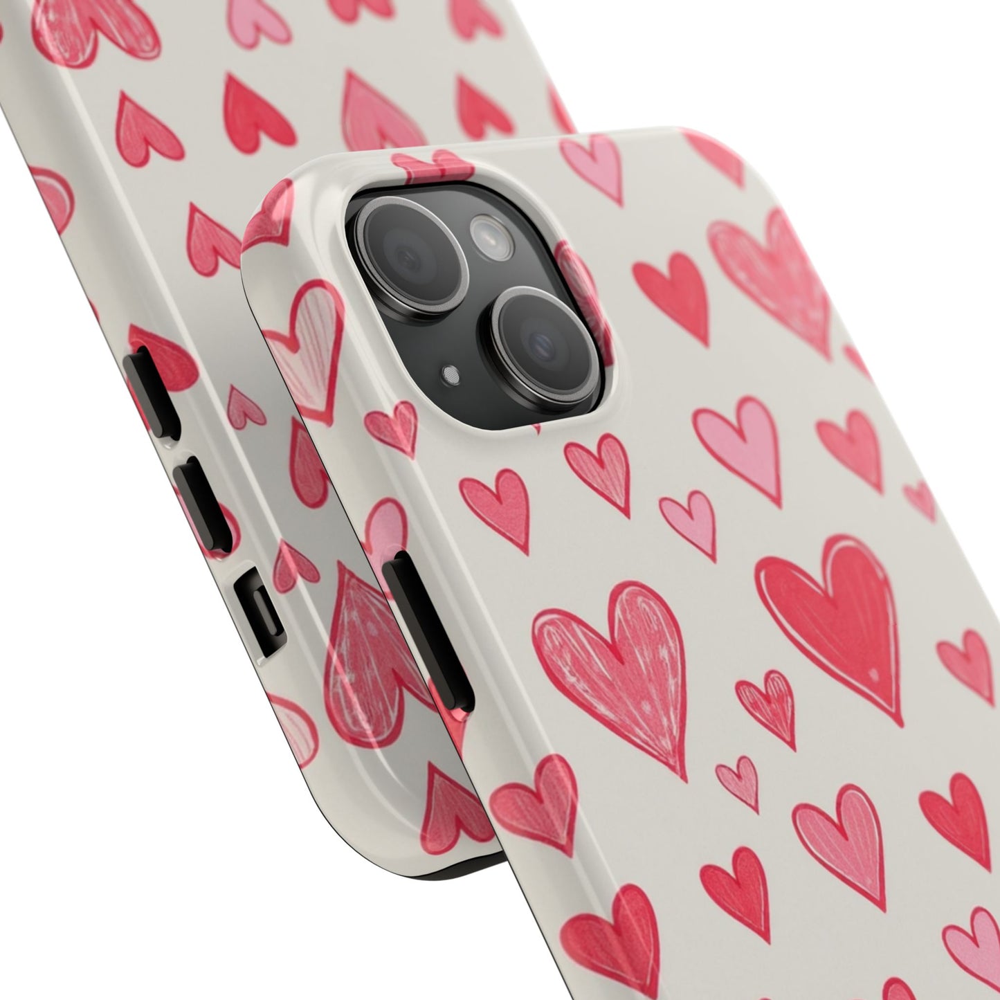 Heart Pattern Tough Phone Case - Cute and Stylish Protection