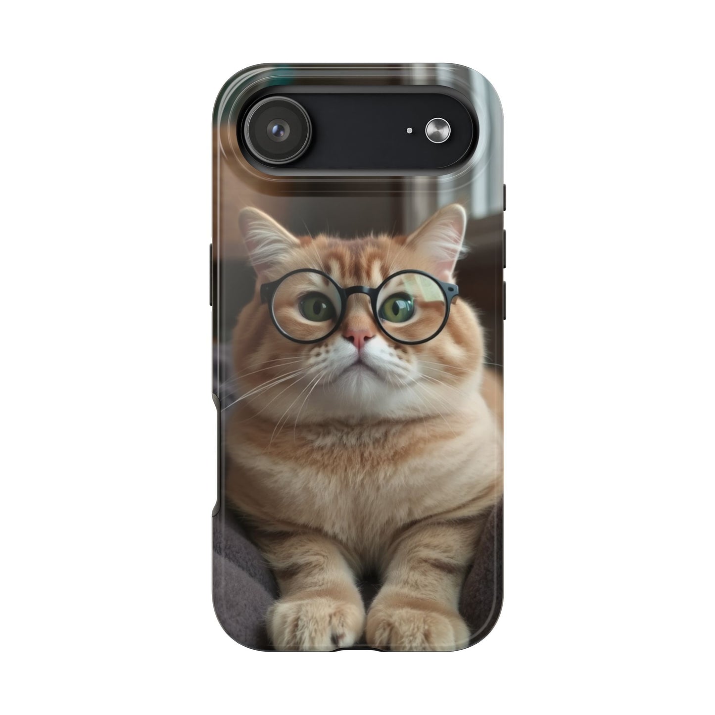 Cute Cat Glasses Tough Phone Case - Fun & Stylish Protection for Cat Lovers