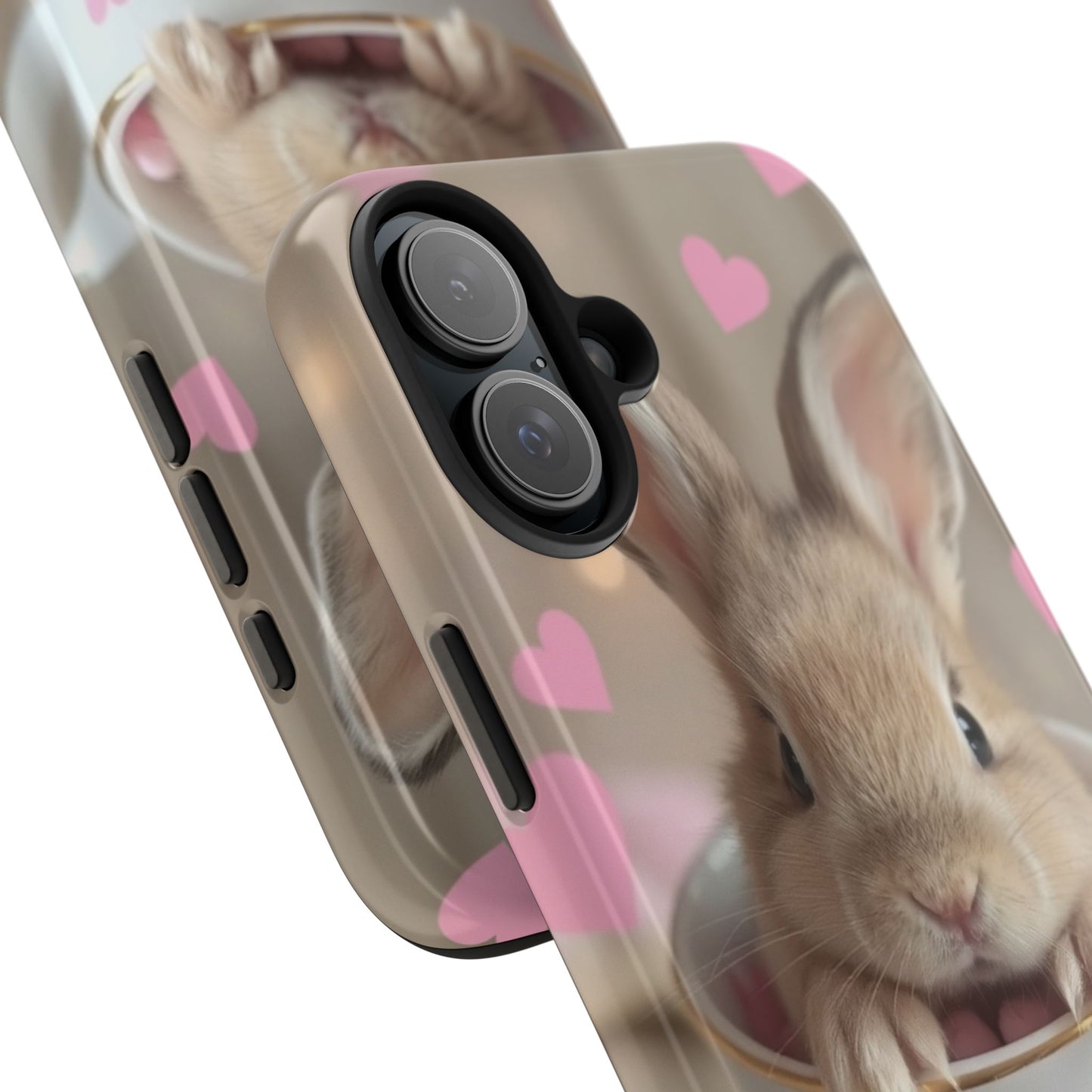 Adorable Bunny Phone Case with Heart Design - Cute Gift for Animal Lovers