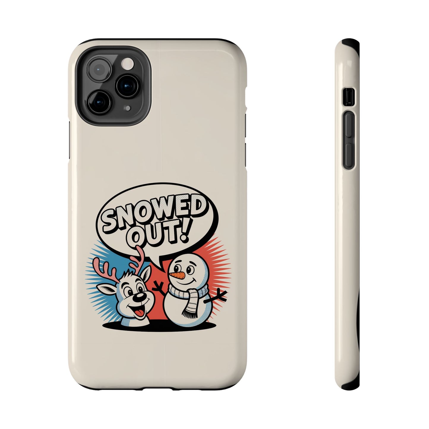 Snowman & Reindeer Tough Phone Case - Snowed Out Holiday Design