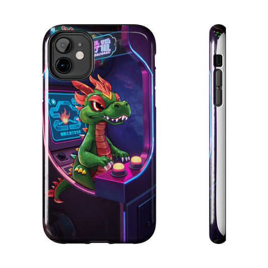 Retro Gamer Tough Phone Case with Dragon Design